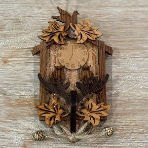 NWT Kurt S Adler Wooden Cuckoo Clock Christmas Ornament